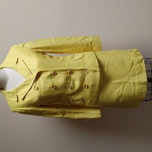Paris Designer Helene Roy Yellow Linen Suit XS-S